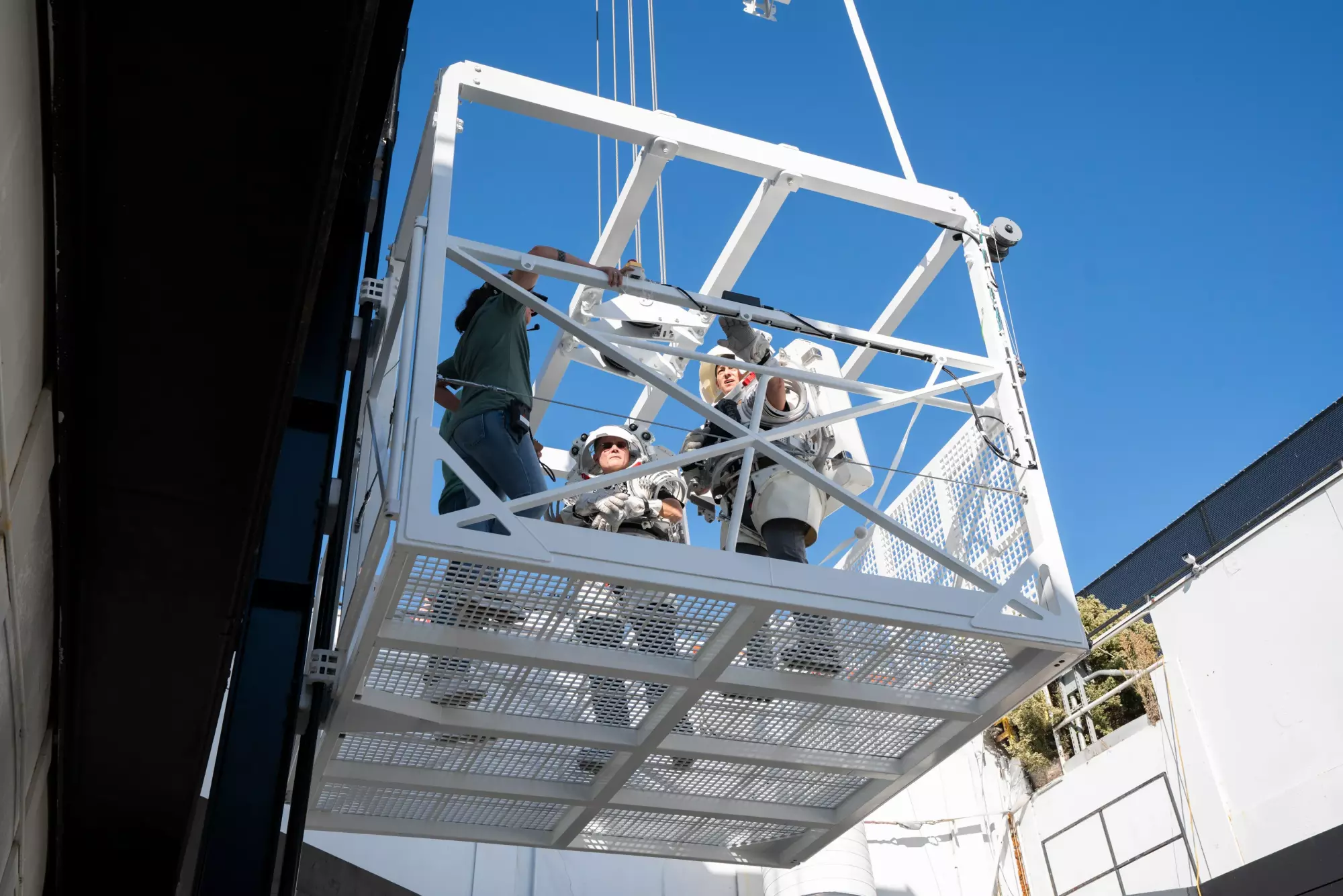 Astronauts testing SpaceX Starship elevator