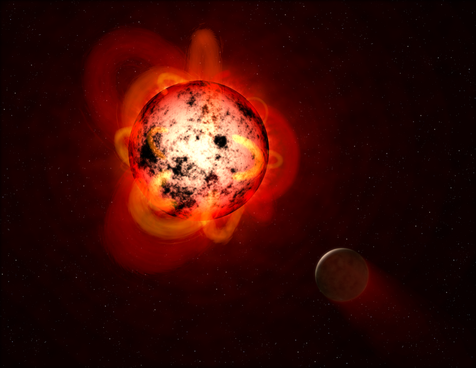Rocky exoplanet orbiting a red dwarf star