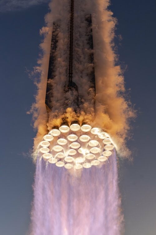 SpaceX Starship blasting off on a test flight
