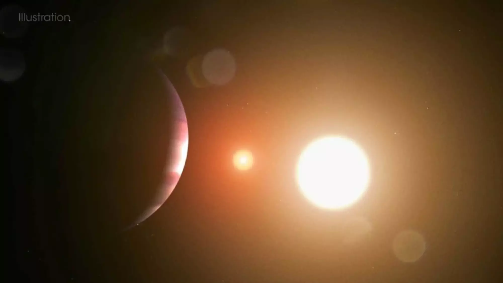 A planet orbiting two stars