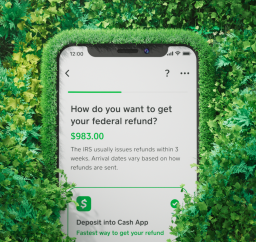 phone explaining how to get started submitting your taxes with Cash App Taxes 